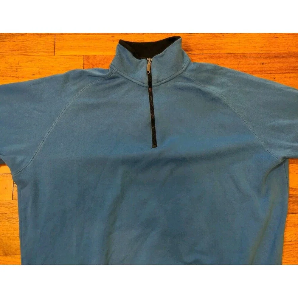 Boston Traders Men's 1/4 Zip Pullover PIMA Cotton Blue XL Long Sleeved Shirt